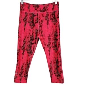 Under Armour Compression Heatgear Capris Womens Size Small Hot Pink Black Capri